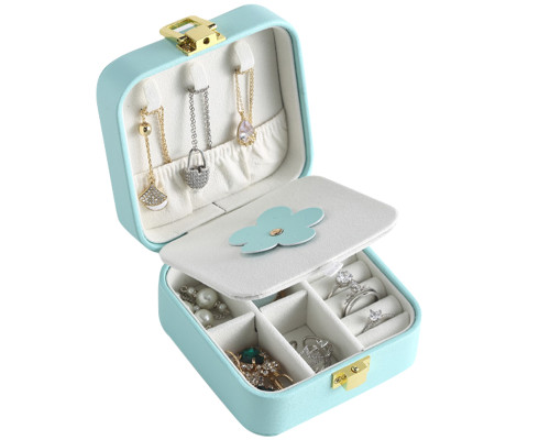 Шкатулка Casegrace SP-01194 для украшений и ювелирных изделий портативная с зеркалом на защелке Turquoise