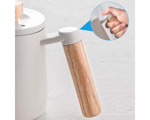 Чайник для заваривания кофе Choxila 11625 350 мл с длинным носиком и крышкой нержавеющая сталь White