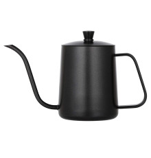 Чайник для заваривания кофе Choxila 11356 с длинным носиком и крышкой нержавеющая сталь Black 600 мл