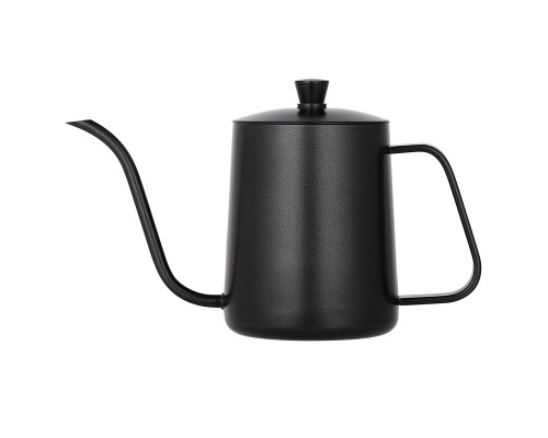 Чайник для заваривания кофе Choxila 11356 с длинным носиком и крышкой нержавеющая сталь Black 600 мл