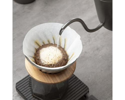 Чайник для заваривания кофе Choxila 11625 350 мл с длинным носиком и крышкой нержавеющая сталь Black