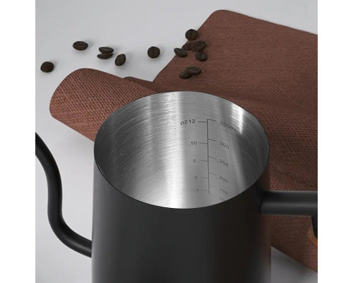 Чайник для заваривания кофе Choxila 11625 350 мл с длинным носиком и крышкой нержавеющая сталь Black