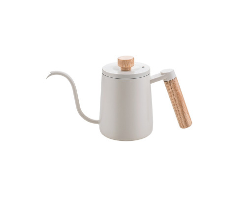 Чайник для заваривания кофе Choxila 11625 350 мл с длинным носиком и крышкой нержавеющая сталь White