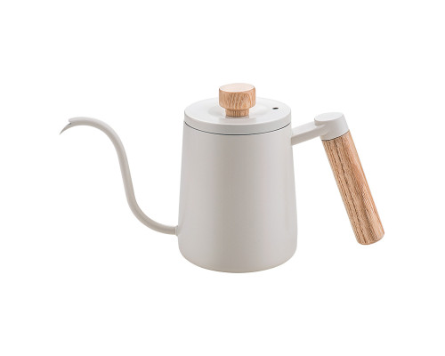 Чайник для заваривания кофе Choxila 11625 600 мл с длинным носиком и крышкой нержавеющая сталь White