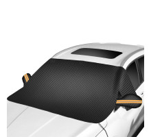 Защитная накидка чехол на лобовое стекло 12838 Orange и зеркала от снега и солнца на магнитах 260*114 см