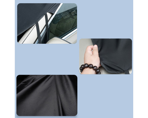 Защитная накидка чехол на лобовое стекло 12838 Orange и зеркала от снега и солнца на магнитах 260*114 см