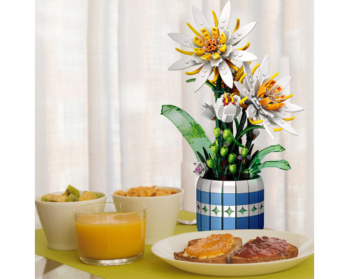 3D конструктор набор строительных блоков JIE-STAR 9033 Epiphyllum Bonsai 835 деталей пластиковый