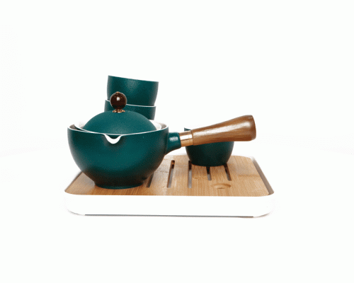 Дорожный набор для чайной церемонии керамический Green Sand