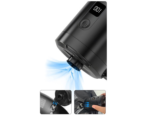 Аккумуляторный воздушный насос для матрасов WQ-022 портативный электронасос на аккумуляторе 5200 мАч Black