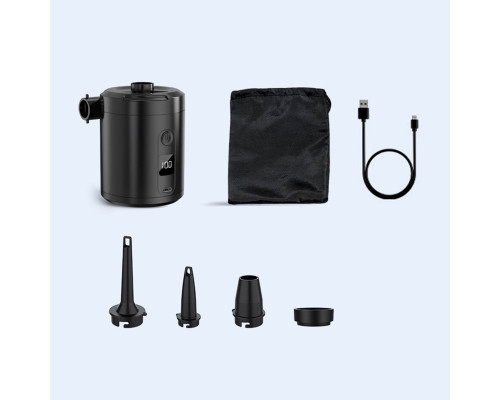 Аккумуляторный воздушный насос для матрасов WQ-022 портативный электронасос на аккумуляторе 5200 мАч Black