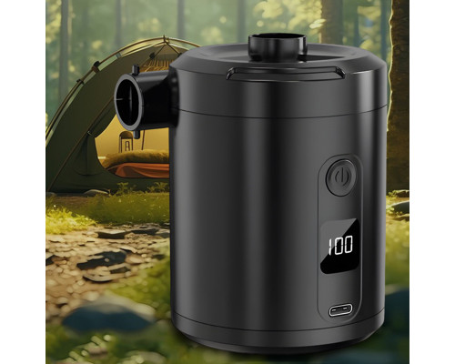 Аккумуляторный воздушный насос для матрасов WQ-022 портативный электронасос на аккумуляторе 5200 мАч Black