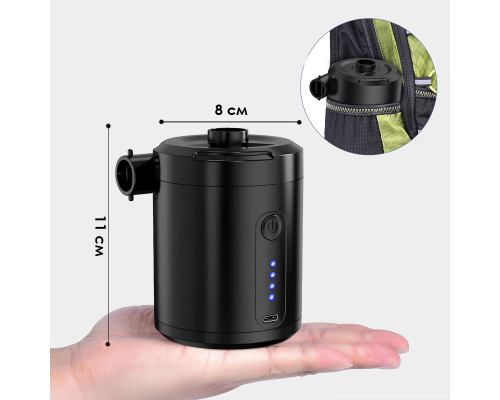 Аккумуляторный воздушный насос для матрасов WQ-023 портативный электронасос на аккумуляторе 5200 мАч