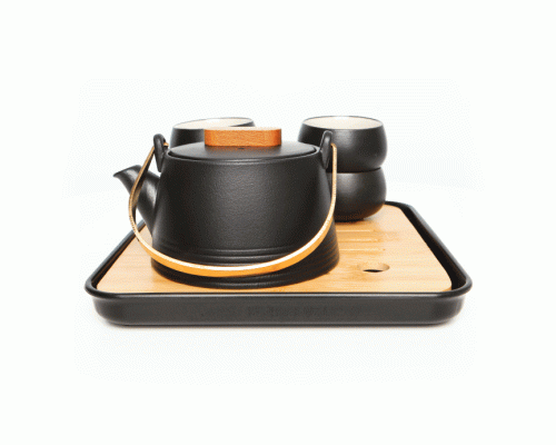 Дорожный набор для чайной церемонии керамический Black