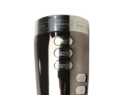 Шейкер для коктейлей FS7263 из нержавеющей стали 600 мл с рецептами Black