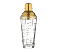 Шейкер для коктейлей KM-40G стеклянный 400 мл Gold