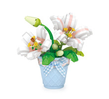 3D конструктор набор строительных блоков LOZ 8837 мини лилия в горшке 240 деталей пластиковый