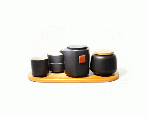 Дорожный набор 45521 для чайной церемонии из 7 предметов керамический Black