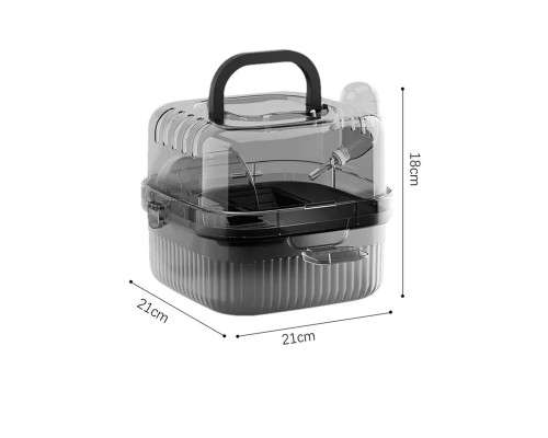 Клетка для хомяка Taotaopets 266607 с беговым колесом поилкой зоной для кормления прозрачная 21 см Black