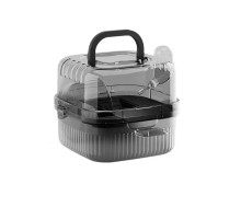 Клетка для хомяка Taotaopets 266607 с беговым колесом поилкой зоной для кормления прозрачная 21 см Black