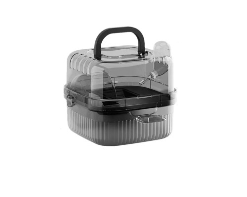 Клетка для хомяка Taotaopets 266607 с беговым колесом поилкой зоной для кормления прозрачная 21 см Black