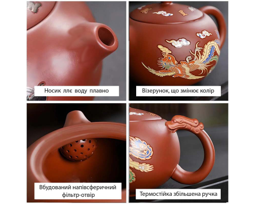 Чайный набор 0321610 Dragon and Phoenix заварник 480 ml + 4 пиалы Brown
