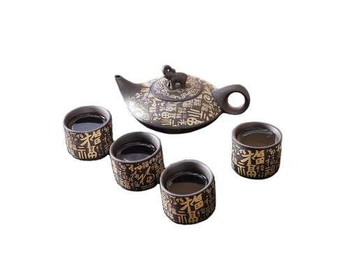 Чайный набор 028 Elephant с глины заварник 210 ml + 4 пиалы