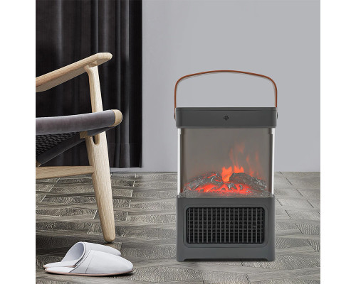 Тепловентилятор керамический Flame YND-BL-02 с пультом имитация камина обогреватель электрический