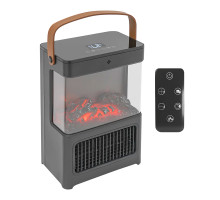 Тепловентилятор керамический Flame YND-BL-02 с пультом имитация камина обогреватель электрический