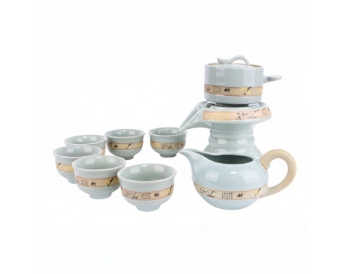 Набор для чайной церемонии для приготовления чая гайвань пиалы с чайником на 6 персон #07 Шепот бамбука