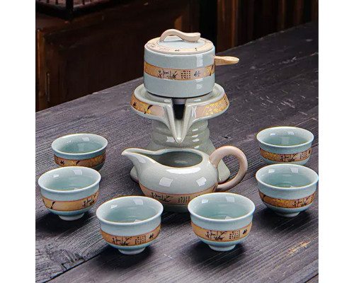 Набор для чайной церемонии для приготовления чая гайвань пиалы с чайником на 6 персон #07 Шепот бамбука