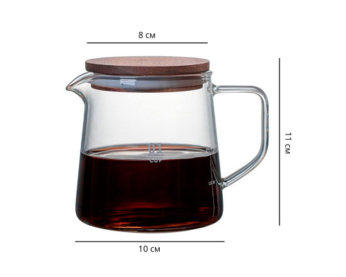 Сервер Ecocoffeetools S900 графин для приготовления кофе заварник для пуровера стеклянный 300 мл