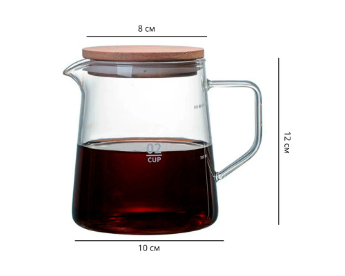 Сервер Ecocoffeetools S900 графин для приготовления кофе заварник для пуровера стеклянный 500 мл