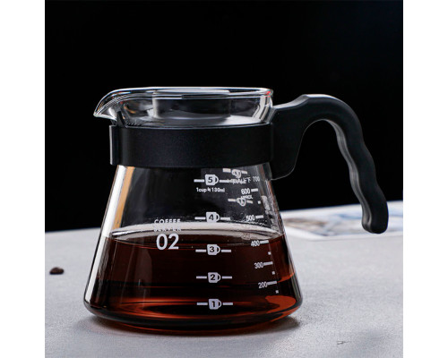 Сервер Ecocoffeetools S600 600 мл графин для приготовления кофе заварник для пуровера стеклянный Black
