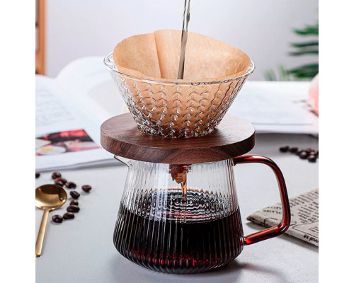 Сервер Ecocoffeetools B360580 графин для приготовления кофе заварник для пуровера стеклянный 360 мл