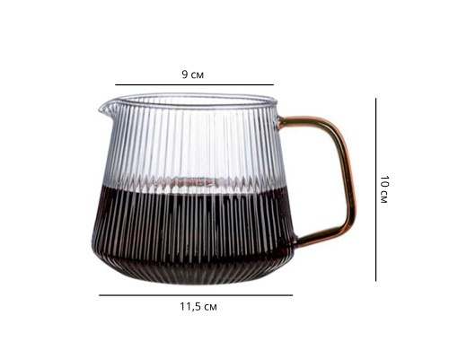 Сервер Ecocoffeetools B360580 графин для приготовления кофе заварник для пуровера стеклянный 580 мл