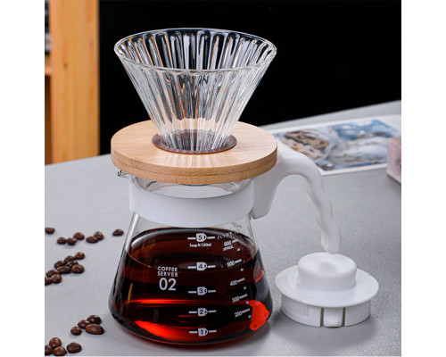 Сервер Ecocoffeetools S600 600 мл графин для приготовления кофе заварник для пуровера стеклянный White