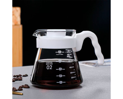 Сервер Ecocoffeetools S600 600 мл графин для приготовления кофе заварник для пуровера стеклянный White