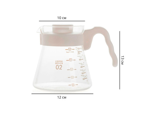 Сервер Ecocoffeetools S600 600 мл графин для приготовления кофе заварник для пуровера стеклянный White