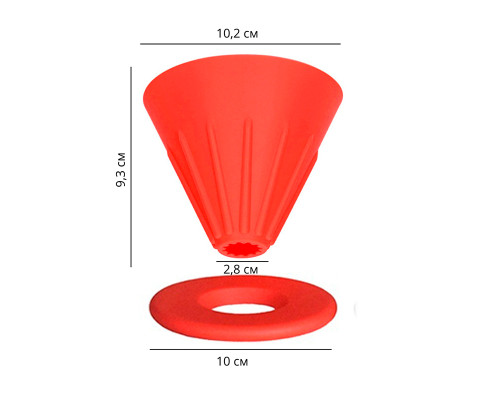 Пуровер Ecocoffeetools GV40 для заваривания кофе Red