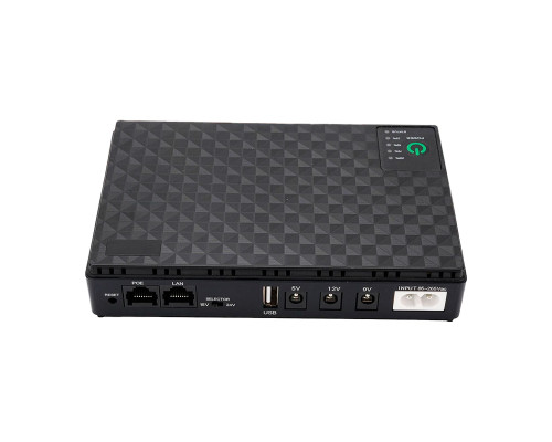 ИБП Andes DC10 для WI-Fi роутера 5V 9V 12V 10400mAh с защитой от короткого замыкания Black