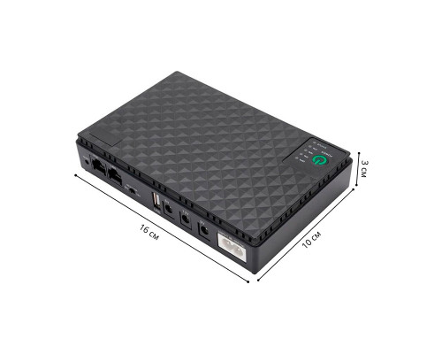 ИБП Andes DC10 для WI-Fi роутера 5V 9V 12V 10400mAh с защитой от короткого замыкания Black