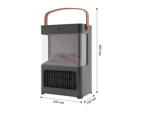 Тепловентилятор керамический Flame YND-BL-02 с пультом имитация камина обогреватель электрический