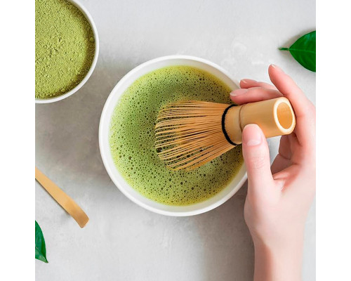 Венчик из белого бамбука AL45231 для приготовления чая матча Часен Чашен 120 ворсинок