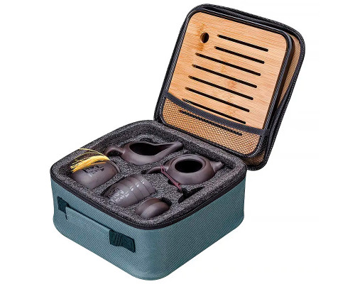 Дорожный набор для чайной церемонии керамический Black Matt