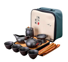 Дорожный набор для чайной церемонии керамический Black Matt