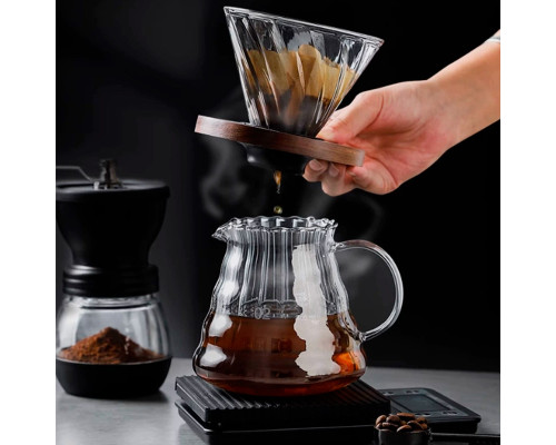 Сервер Choxila 12044 графин для приготовления кофе заварник для пуровера стеклянный 600 мл