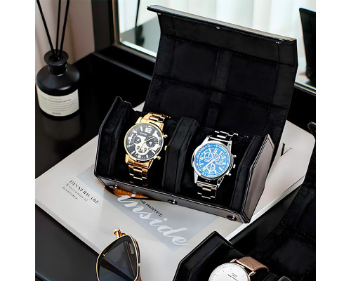 Футляр кейс для наручных часов Casegrace SP01369 органайзер на 2 отделения 15,5*10*8,8 см Black