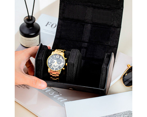 Футляр кейс для наручных часов Casegrace SP01369 органайзер на 2 отделения 15,5*10*8,8 см Black