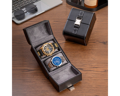 Футляр кейс для наручных часов Casegrace SP01347 органайзер на 2 отделения 13*9,5*7,5 см Black