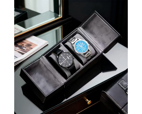 Футляр кейс для наручных часов Casegrace SP01347 органайзер на 2 отделения 13*9,5*7,5 см Black